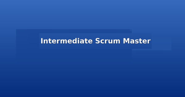 Intermediate Scrum Master